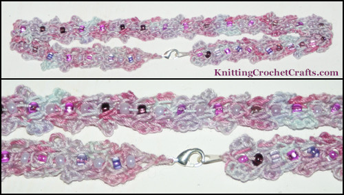 Easy Lace Crochet Choker Necklace With Beads -- Free Pattern