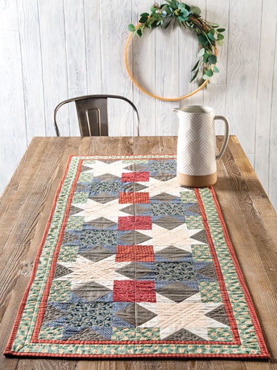 You'll find the pattern for making this quilted table runner in a lovely new book called Farmhouse-Style Quilting by Annie's.