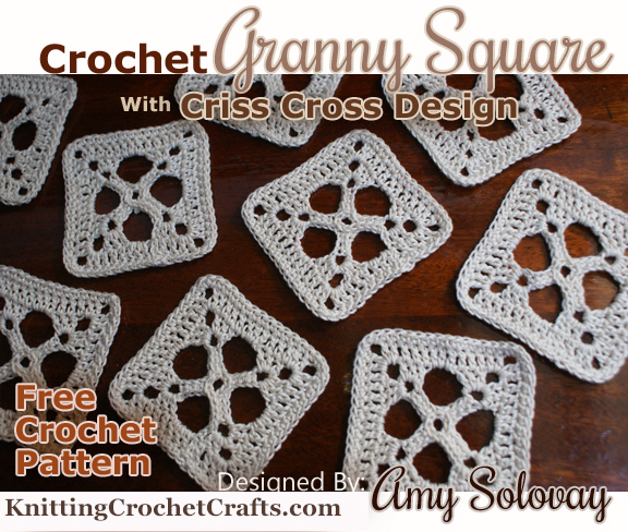 Crochet Granny Square With Criss Cross Design
