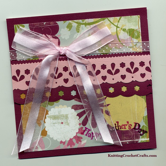 Floral Mother's Day Card With Bow: You can learn how to make this lovely card using our free card making instructions posted below.