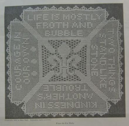 Vintage Fleur-De-Lis Crochet Doily Pattern Designed by Mary Card for the February 1918 Issue of Needlecraft Magazine