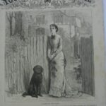Vintage Fashion Illustration With a Girl and Her Dog, From the Young Ladies' Journal Magazine