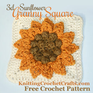3d Sunflower Granny Square: Free Crochet Pattern