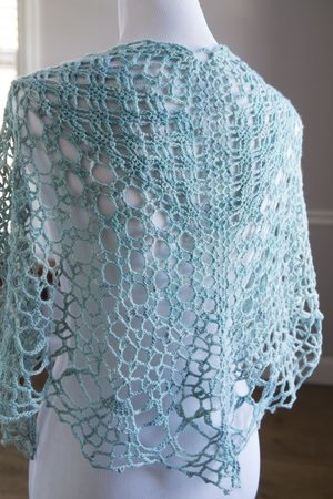 Gentle Whisper crochet lace shawl pattern by Judith Butterworth. The crochet pattern for this shawl is included in Delicate Crochet, published by Stackpole Books.