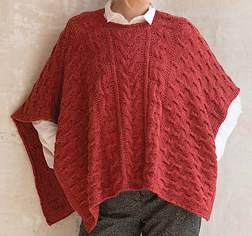 Tapestry Poncho Knitting Pattern Designed by Tracy Purtscher, From the Book Dimemsional Tuck Knitting, Published by Sixth&Spring Books