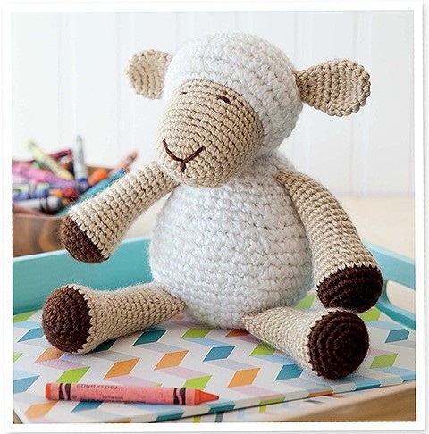 You can crochet this cute lamb using the easy lamb pattern included in Amigurumi, an Adorable Collection, published by Leisure Arts