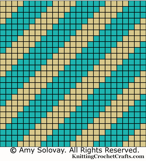Chart for Crocheting the Angled Stripes Square: Free Crochet Pattern