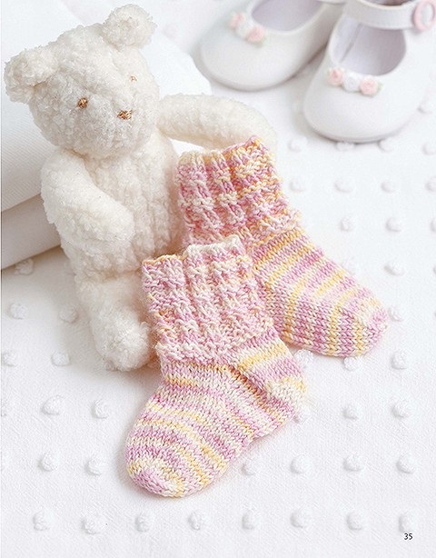 Baby Rib Sock Knitting Pattern by Edie Eckman. This pattern is included in the book Knit Socks for Those You Love, which is published by Leisure Arts.