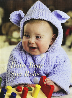 Baby Bear Spa Robe Loom Knitting Pattern from the Book Round Loom Knitting in 10 Easy Lessons by Nicole F Cox, Published by Stackpole Books