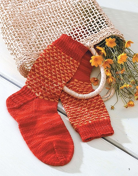  Bright Tweed sock knitting pattern by Edie Eckman, from the book Knit Socks for Those You Love, published by Leisure Arts
