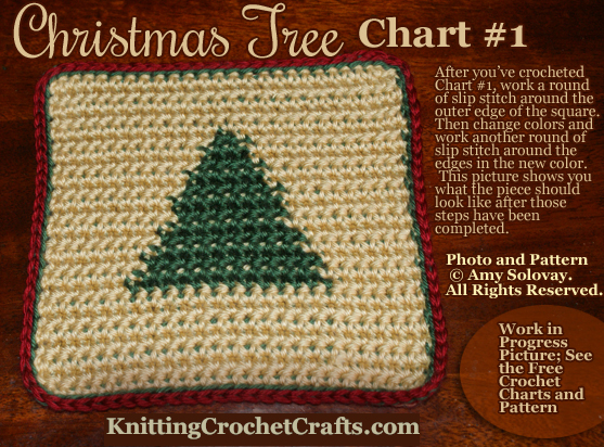 After you’ve crocheted chart #1, including the slip stitch edging, this is an example of what the work might look like.
