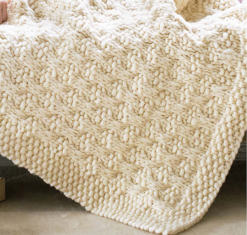 Chunky Throw Knitting Pattern From the Seed Stitch Book by Rosemary Drysdale, Published by Sixth&Spring Books