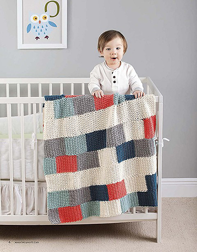 Colorful Subway Crochet Baby Blanket Pattern -- From the Book Called Color Block Baby Blankets Book by Kristi Simpson, Published by Leisure Arts. Photography by Jason Masters.
