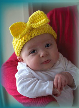 The Sunny Bow Baby Headband From Tunisian Crochet for Baby by Sharon Hernes Silverman