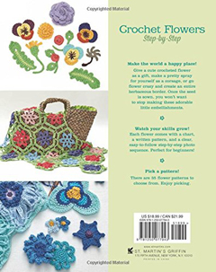 The Back Cover of Crochet Flowers Step-By-Step, Published by St. Martin's Griffin