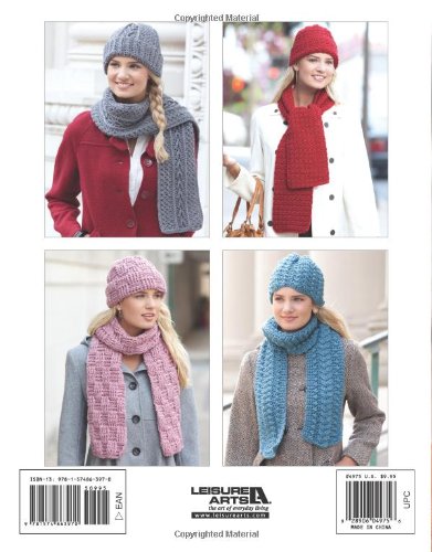 Crochet Hat and Scarf Patterns From the Book Noggins and Necks by Bonnie Barker, Published by Leisure Arts