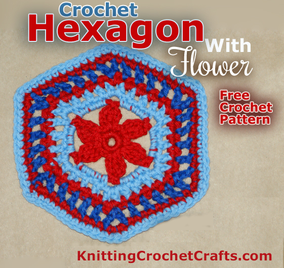 Crochet Hexagon With Flower: Free Crochet Pattern
