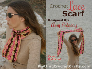 Crochet Lace Scarf With Bold Shell Stitches. Get the Free Crochet Scarf Pattern Here!