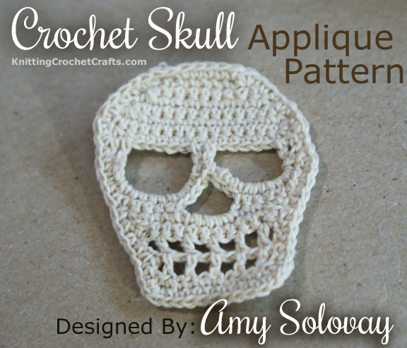 Crochet Skull Applique Pattern