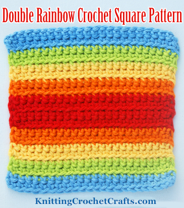 Double Rainbow Crochet Square Pattern