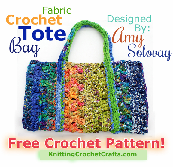 Fabric Crochet tote Bag
