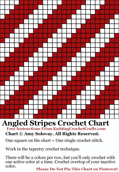 Free Chart for Crocheting Potholders With Angled Stripes Design