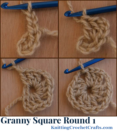 Crochet Granny Square Round 1
