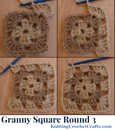Crochet Granny Square Round 3