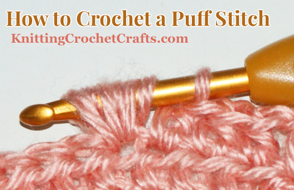 How to Crochet a Puff Stitch: Free Step-By-Step Tutorial; This Is a Work-In-Progress Photo of a Crochet Puff Stitch.