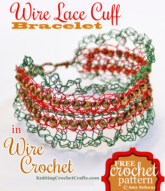Jewelry Making Idea: Wire Crochet Lace Cuff Bracelet -- Free Instructions