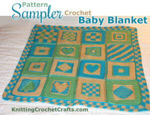 Pattern Sampler Crochet Baby Blanket, Which Incorporates This Pine Tree Square Design.