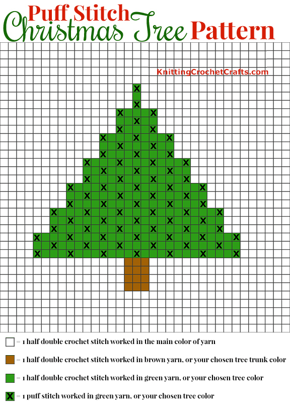 Puff Stitch Christmas Tree -- Free Crochet Pattern With Chart