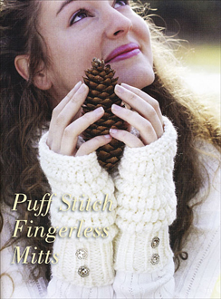 Puff Stitch Fingerless Gloves Loom Knitting Pattern from the Book Round Loom Knitting in 10 Easy Lessons by Nicole F Cox, Published by Stackpole Books