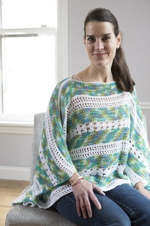 Sea and shells poncho pattern by Karen Mckenna for Delicate Crochet, published by Stackpole Books