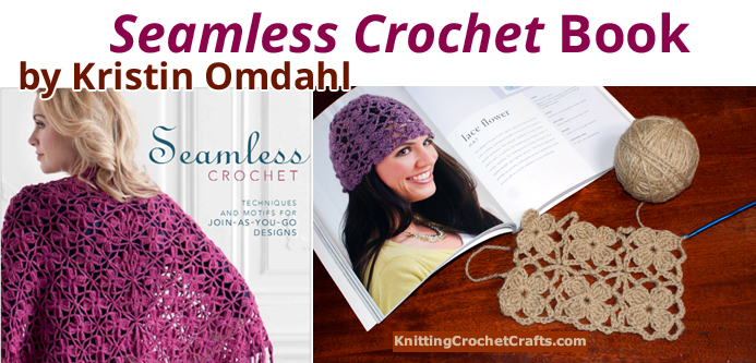 Seamless Crochet Motifs Book -- Here you can see an example of one of the motif patterns you'll learn how to make from this book. Example project crocheted and photographed by Amy Solovay.