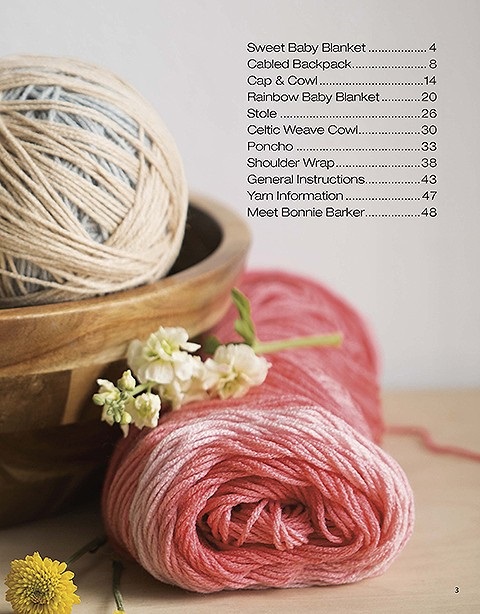 Self-Striping Crochet Projects: The Table of Contents in This Pattern Book by Bonnie Barker, published by Leisure Arts