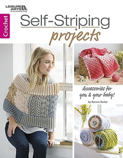 Self-Striping Projects Crochet Pattern Book by Bonnie Barker, Published by Leisure Arts