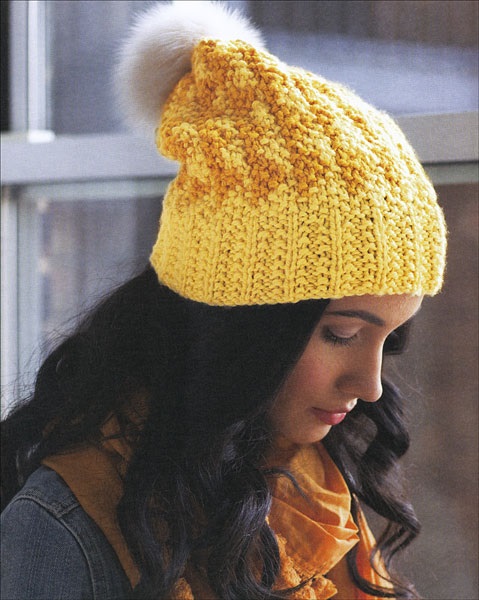 You can knit this charming hat using a pattern found in Seed Stitch: Beyond Knit 1, Purl 1 by Rosemary Drysdale, published by Sixth&Spring.