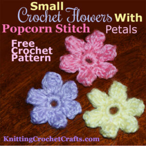 Small Crochet Flowers With Popcorn Stitch Petals