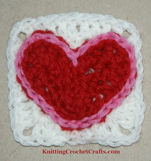 Crochet Heart Applique: