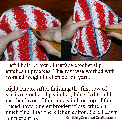 Surface Crochet Tutorial: Learn How to Work a Second Layer of Surface Crochet Slip Stitches Overtop of the First Layer