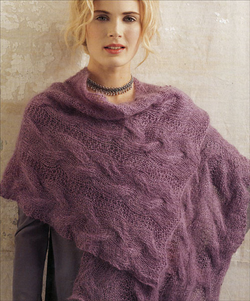 Whisper Shawl Knitting Pattern Designed by Tracy Purtscher, From the Book Dimemsional Tuck Knitting, Published by Sixth&Spring Books