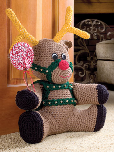 Reindeer Door Stopper Crochet Pattern From the Big Book of Christmas Crochet, Published by Annie's