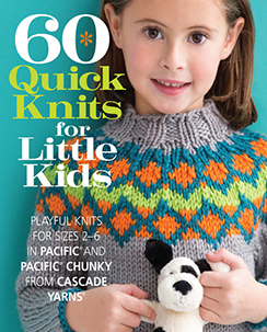 60 Quick Knits for Little Kids -- This is a knitting pattern book featuring children's clothing, blankets, and accessories.