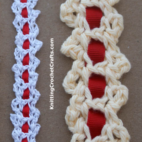 Easy Scalloped Crochet Trim With Ribbon