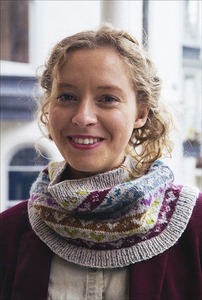 Little Hearts Cowl Knitting Pattern by Martin Storey, From the Book Easy Fair Isle Knitting, Published by Trafalgar Square Books