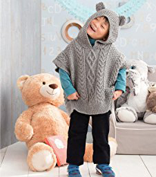 Quick Knitting Pattern for a Child's Cabled Aran Pullover Hoodie Sweater From the Book 60 Quick Knits for Little Kids, Published by Sixth & Spring Books