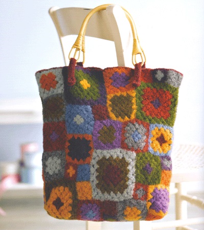 Crochet Granny Square Bag Pattern by Mags Kandis From Gifted: Lovely Little Things to Knit and Crochet, Published by Interweave