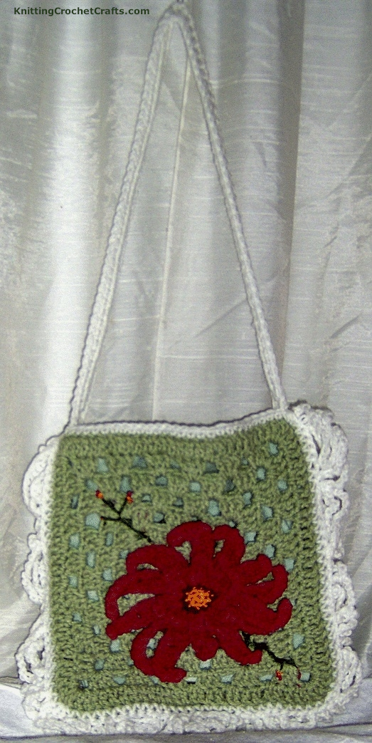 You don't need to buy separate purse handles for this granny square tote bag; instructions for crocheting the strap are included with the free pattern, below.