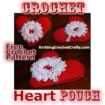 Free Crochet Heart Pouch Pattern